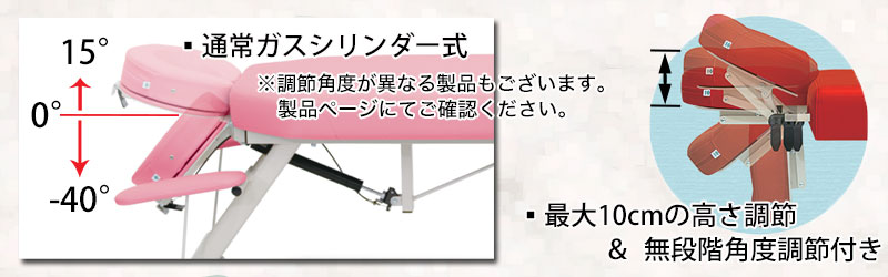 角度調節付き整体マッサージベッド